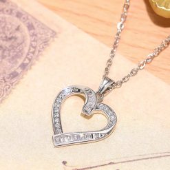 pendentif cœur or blanc